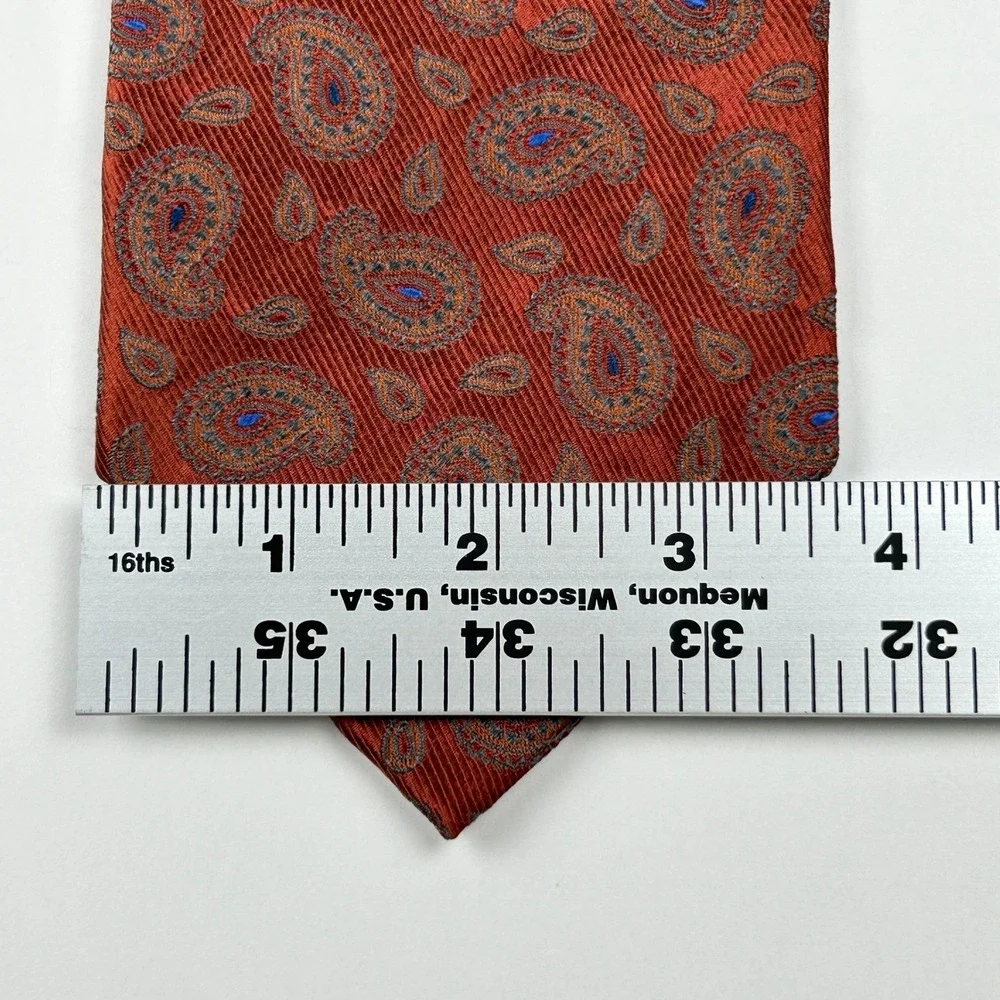 Paul Frederick Sartoriale Rust‎ Paisley 100% Silk Tie Italy